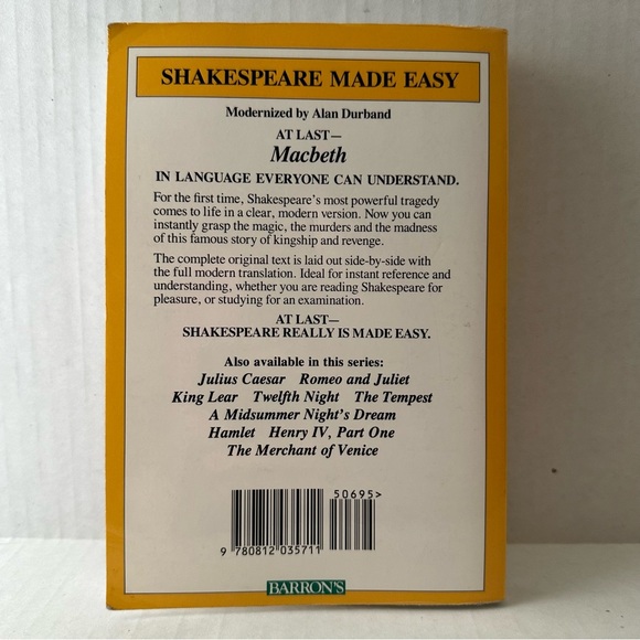 Macbeth Shakespeare made easy modern English version plus full original text - Picture 2 of 2